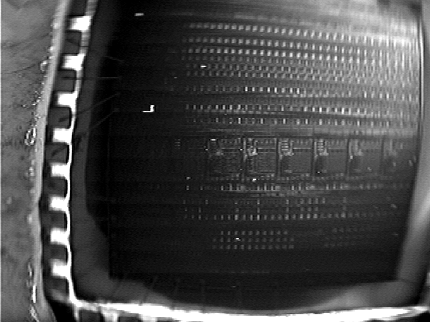 CIVA image (low magnification) of an open exhibiting tunneling characteristics (Photo courtesy Sandia National Labs).