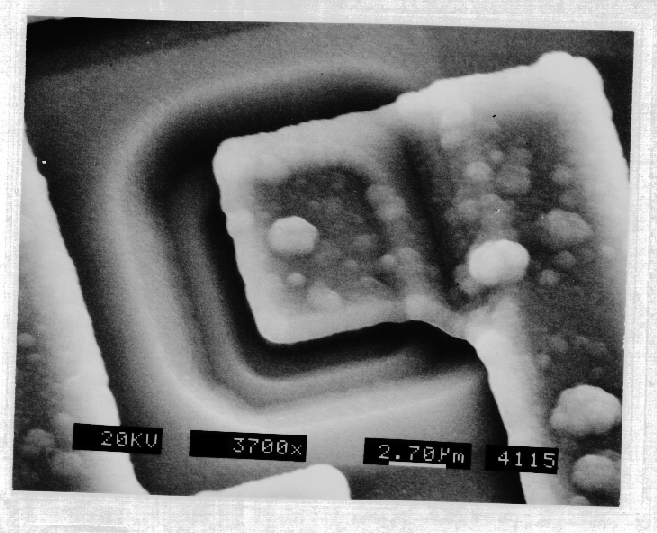 SEM image showing a metal to silicon contact. (Photo courtesy Analytical Solutions).