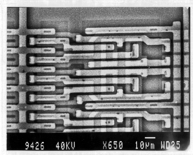 SEM image showing voiding in the metal. (Photo courtesy Analytical Solutions).