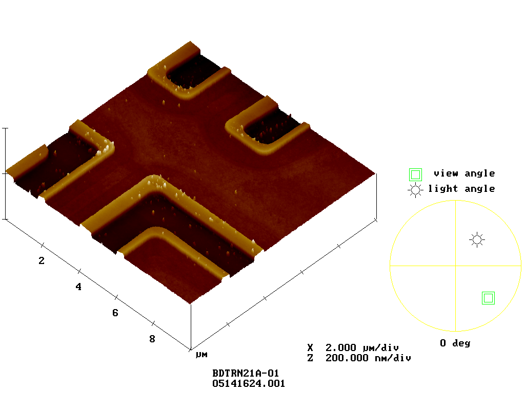 Atomic Force Microscope scan at higher magnification.