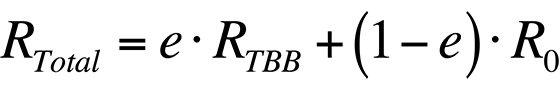 Combining the last two equations gives the total radiance collected by the system.