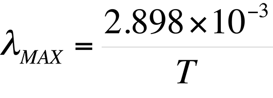 peak wavelength decreases with increasing temperature.