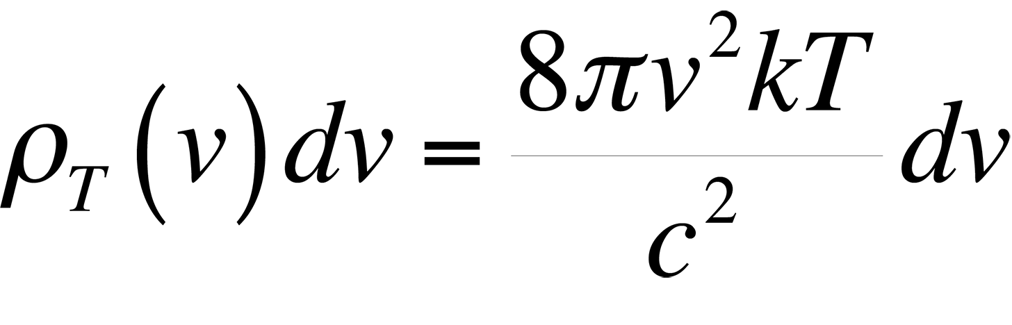 This equation results if we realize that the spectral radiancy of a blackbody is directly proportional to that of a cavity and use the equipartition of energy theory where each mode of the cavity is assigned an energy.