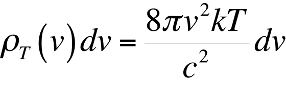 This equation results if we realize that the spectral radiancy of a blackbody is directly proportional to that of a cavity and use the equipartition of energy theory where each mode of the cavity is assigned an energy.