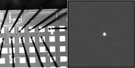 Figure 24 n-channel (channel length = 0.5 µm) saturation current emission, t = 150 seconds.