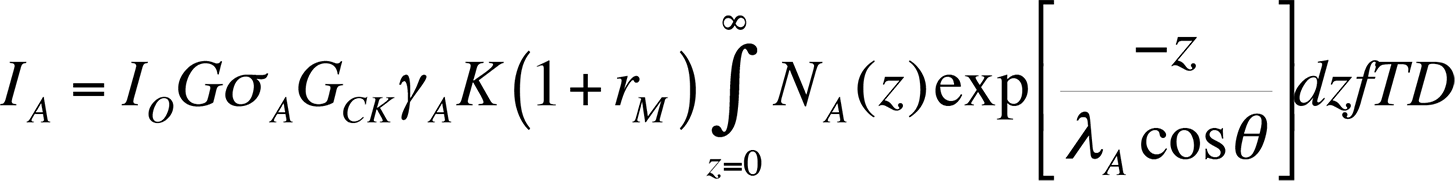 The equation for determining the Auger electron current is shown here.