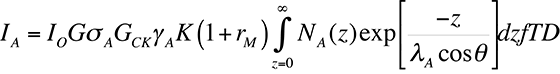 The equation for determining the Auger electron current is shown here.