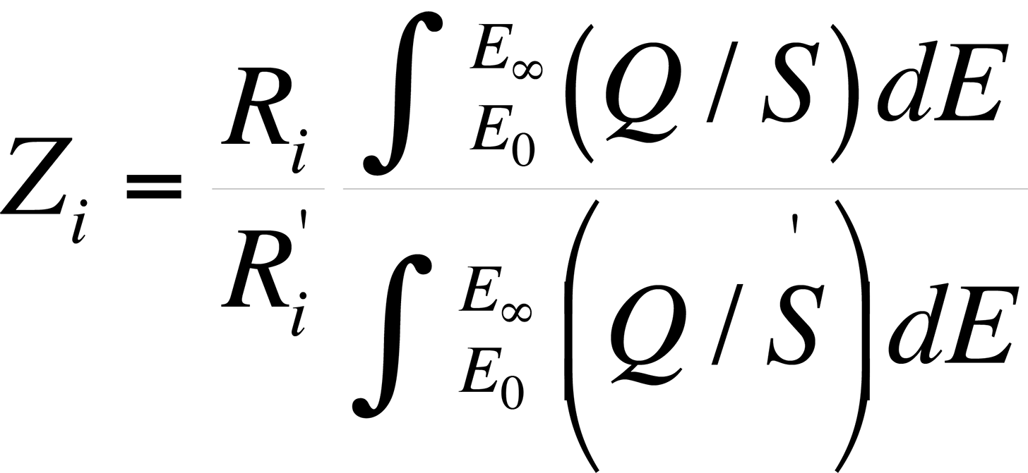 This equations describes the atomic number effect (Z sub i).