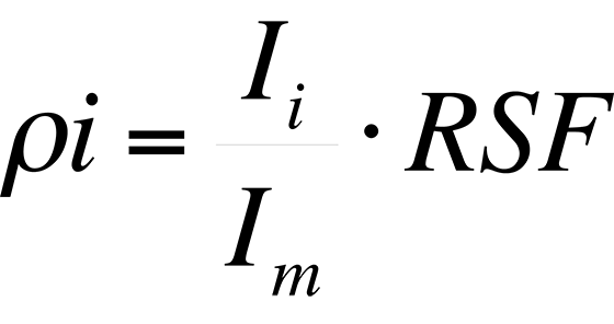 Relative Sensitivity Factor (RSF) is a conversion factor from secondary ion intensity to atom density.