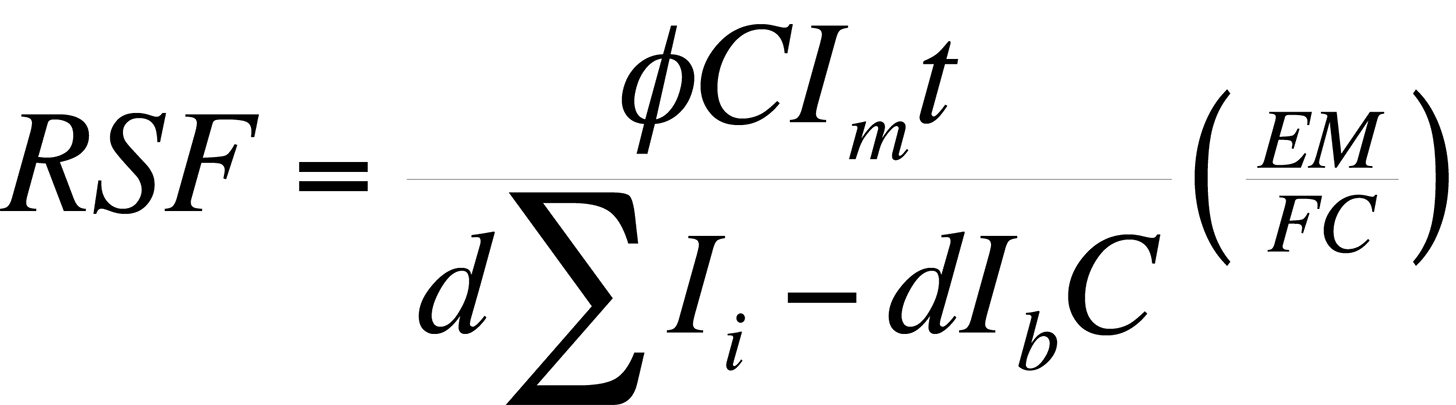 RSF can be determined from an ion implanted calibration sample with a constant background ion intensity.