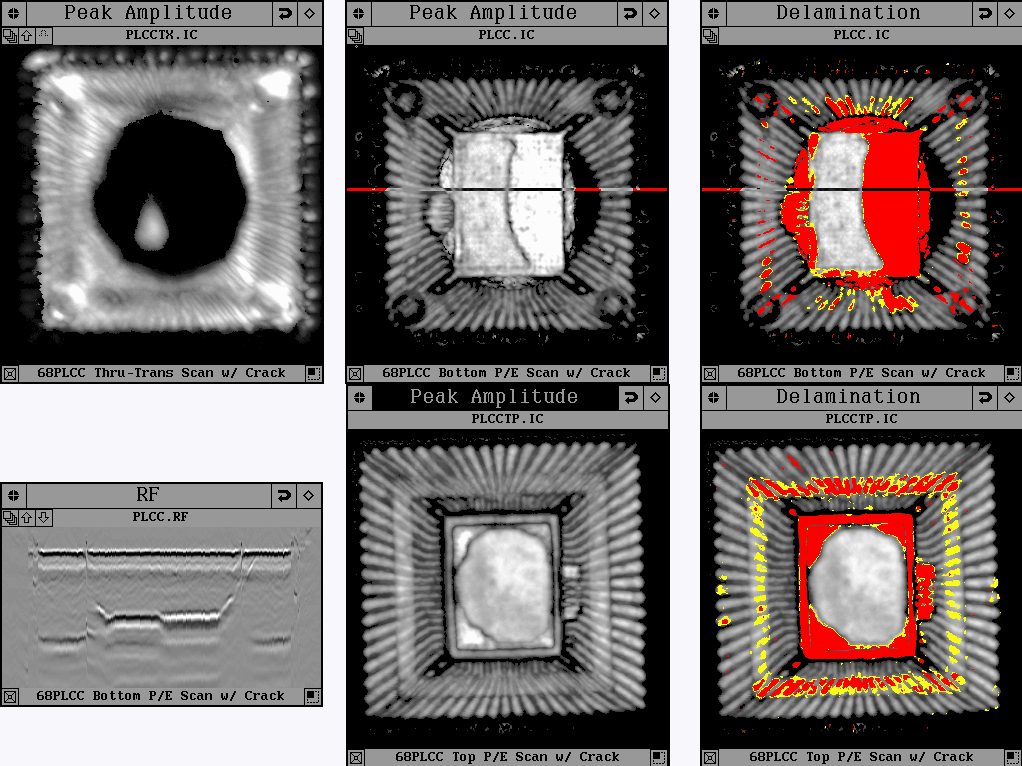 Screen shot of C-mode scanning acoustic microscope. (photo courtesy Sonix Corp.)