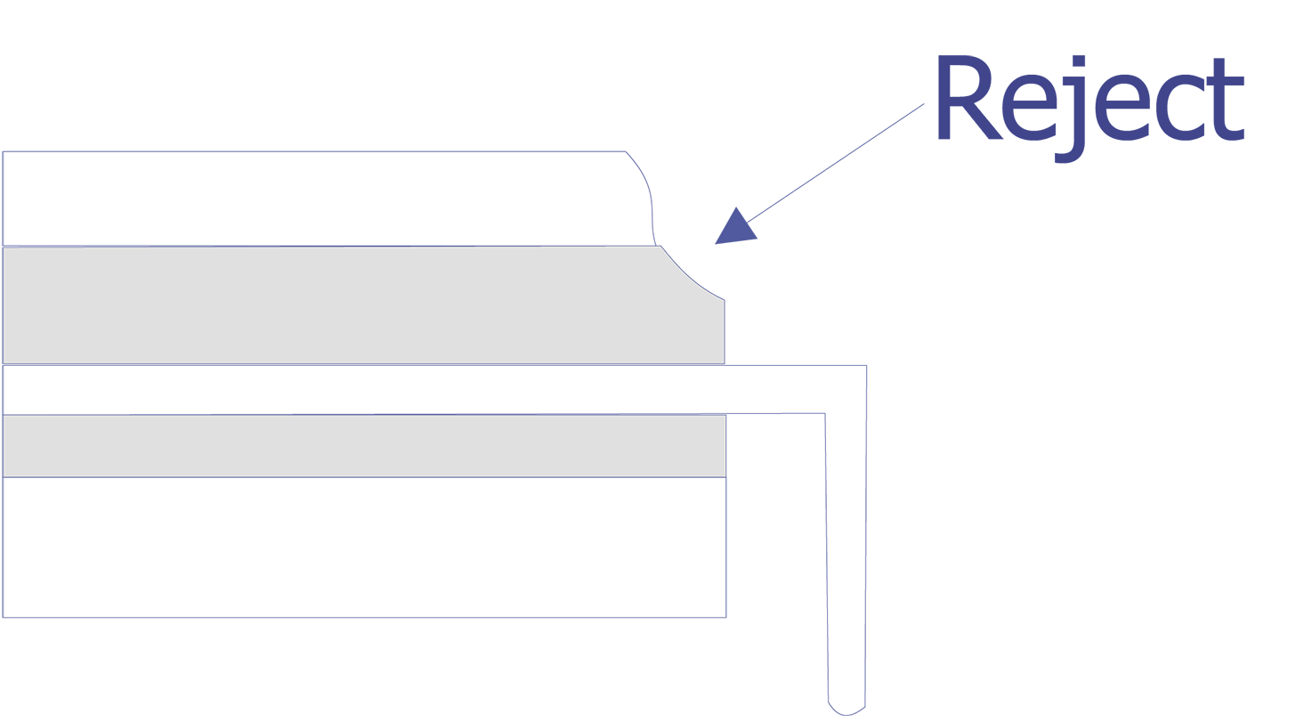 Reject criteria for external visual examination.