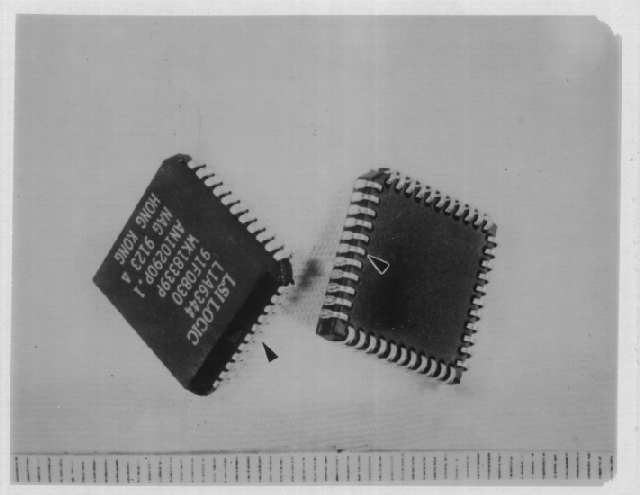 An example of the markings you might encounter on an IC. (Photo courtesy Analytical Solutions).