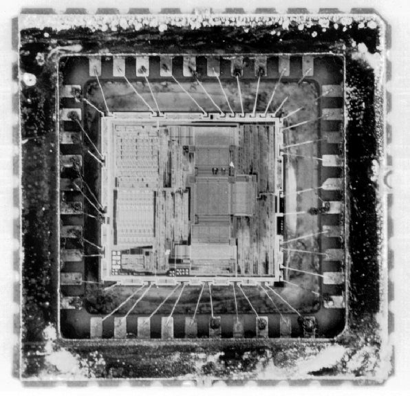 Photograph of contamination in the package cavity. (Photo courtesy Sandia Labs).