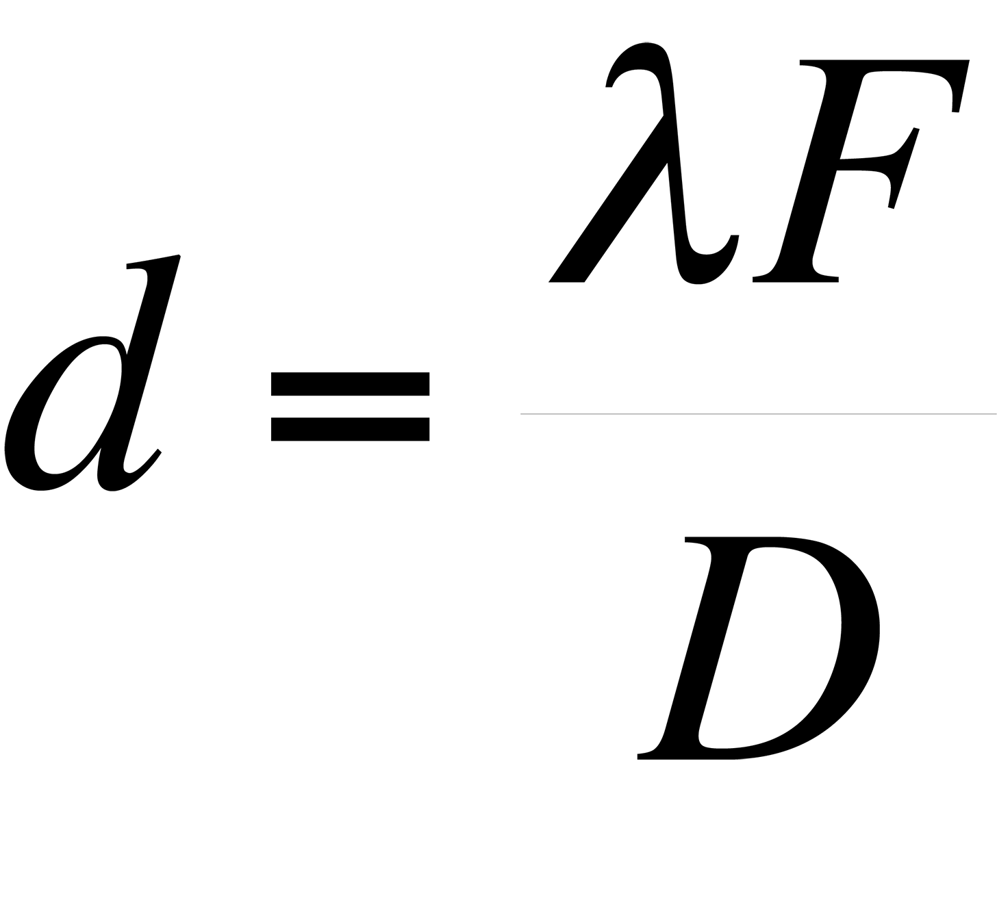 This equation defines lateral resolution of a spherically focused probe for sub-surface inspection.