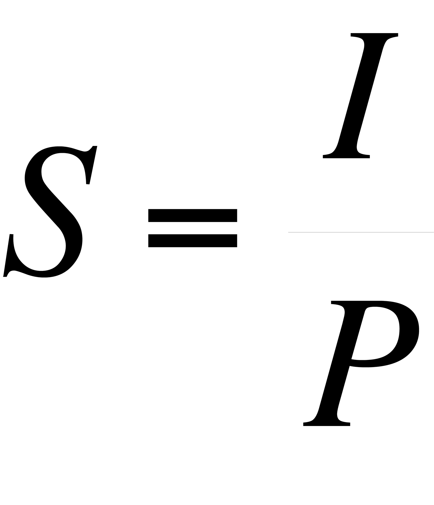 Equation used to calculate the sensitivity of an instrument to a particular species.