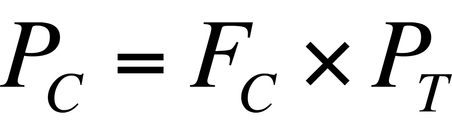 Equation used to calculate the partial pressure of the species.