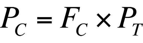 Equation used to calculate the partial pressure of the species.